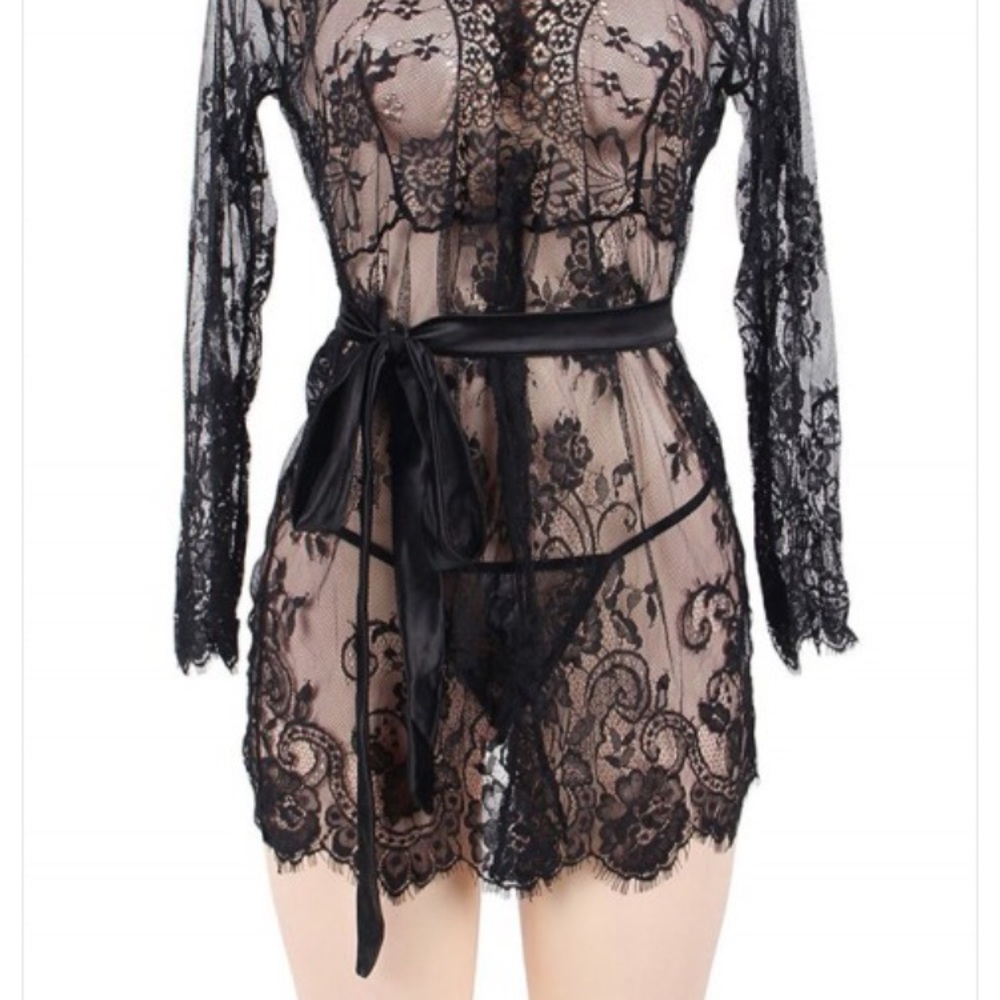 Lace Floral Robe - Picture 4 of 7